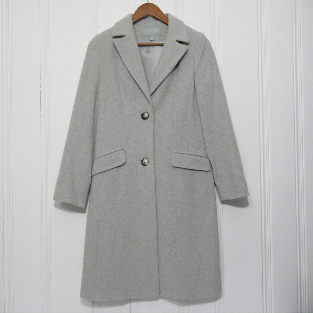 Pure Collection Wool Cashmere Gray Coat Size 4